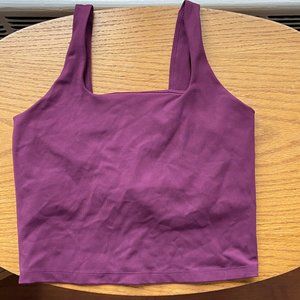 Girlfriend Collective Tommy Cropped Bra in Plum (Size S)